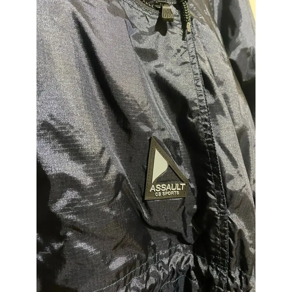 CB Sports Assault Jacket Kangaroo Pouch Nylon Hooded Lightweight Side/Pit Zip Lg